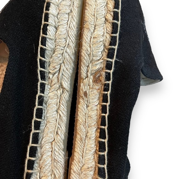 Soludos x Ashkahn Hi Hey espadrilles Black Canvas Flat Shoes summer size 7 - Picture 10 of 13